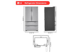 LG LMWS29626S French Door Refrigerator - dimensions diagram