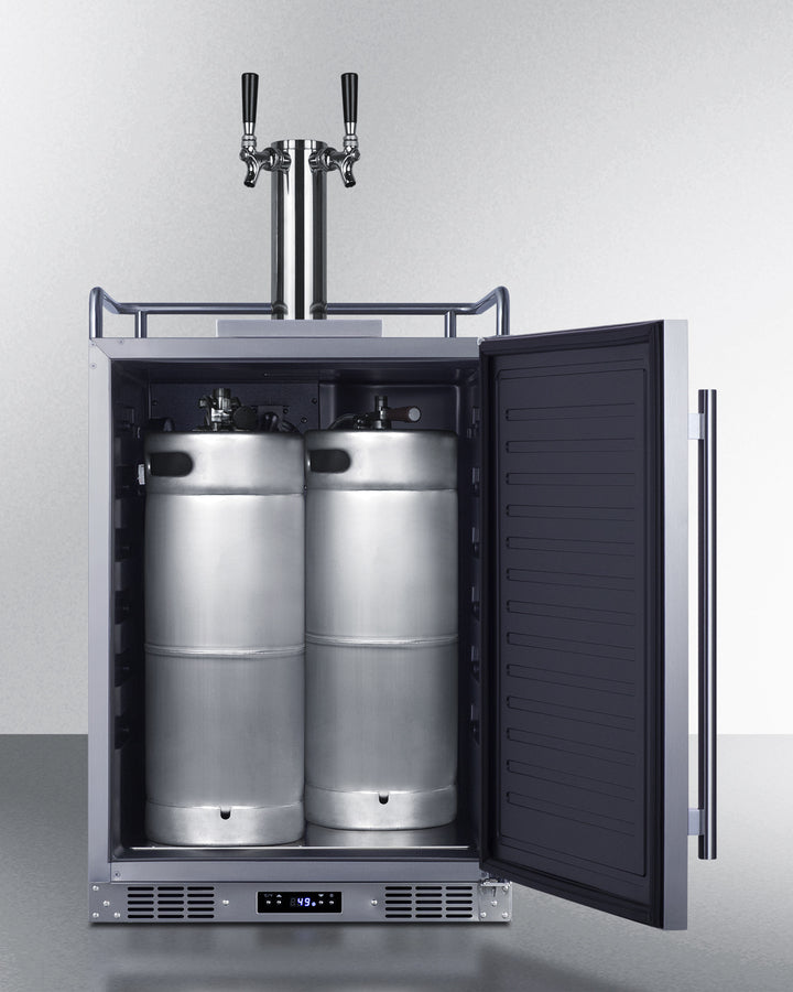 24" Built-In Outdoor Kegerator (Twin Tap, Black Wine Keg, Left-Hand Door) - (SBC683OSTWINBW)