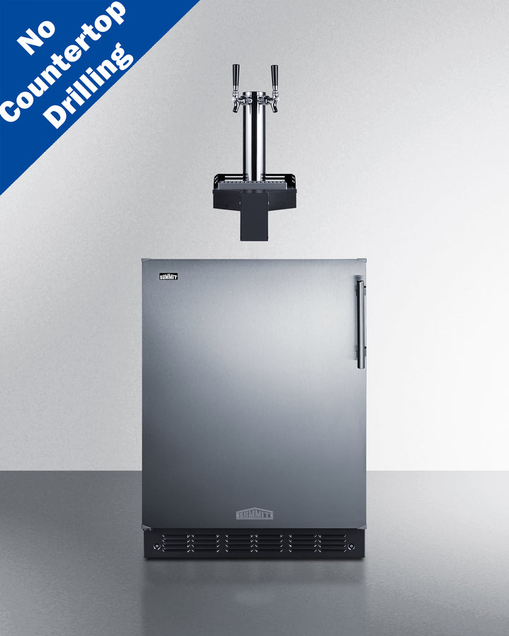 24" Wide Built-In Floating Tap Beer Kegerator, ADA-Compliant - (SBC7BRSFLTWADALHD)