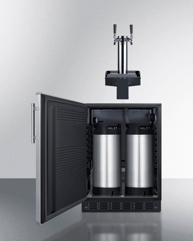 24" Wide Built-In Floating Tap Cold Brew Kegerator, ADA-Compliant - (SBC7BRSFLTWCFADALHD)