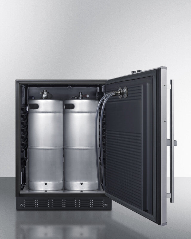24" Wide Front Tap Built-In Beer Kegerator, ADA-Compliant - (SBC7BRSFRTPADA)