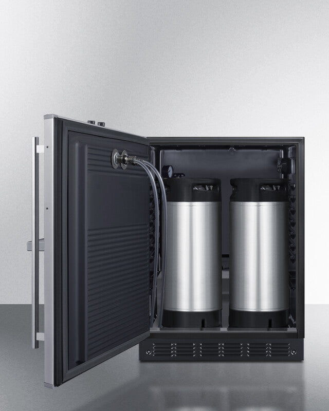 24" Wide Front Tap Built-In Cold Brew Coffee Kegerator, ADA-Compliant - (SBC7BRSFRTPCFADALHD)