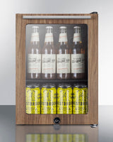 Compact Glass Door Beverage Center With Wood Trim - (SCR114LWP1)