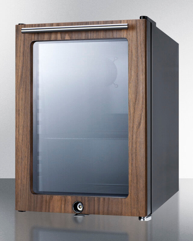 Compact Glass Door Beverage Center With Wood Trim - (SCR114LWP1)