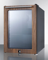 Compact Glass Door Beverage Center With Wood Trim - (SCR114LWP1)
