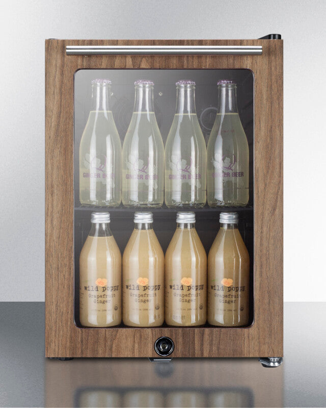 Compact Glass Door Beverage Center With Wood Trim - (SCR114LWP1)