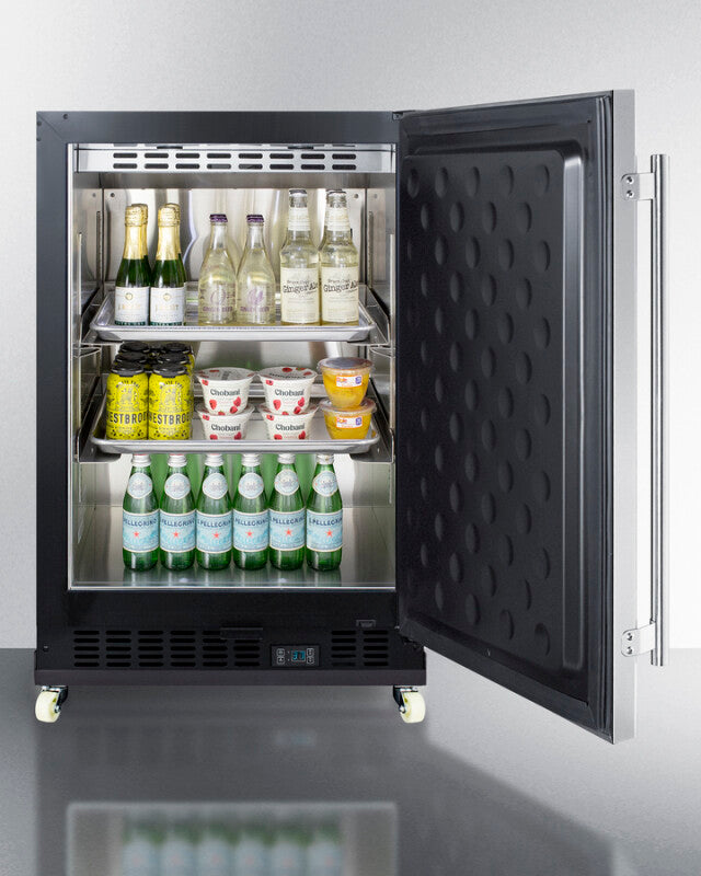 24" Wide Built-in Mini Reach-in Beverage Center With Dolly - (SCR610BLSDRI)