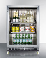 24" Wide Outdoor Mini Reach-in Beverage Center With Dolly - (SCR611GLOSRI)