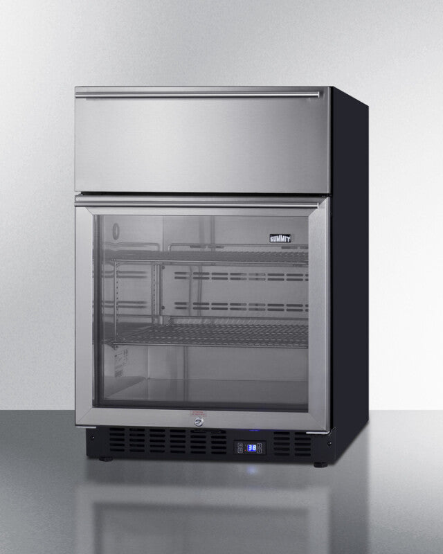 24" Wide Built-in Commercial Beverage Refrigerator With Top Drawer - (SCR615TD)