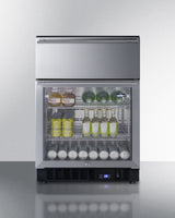 24" Wide Built-in Commercial Beverage Refrigerator With Top Drawer - (SCR615TD)
