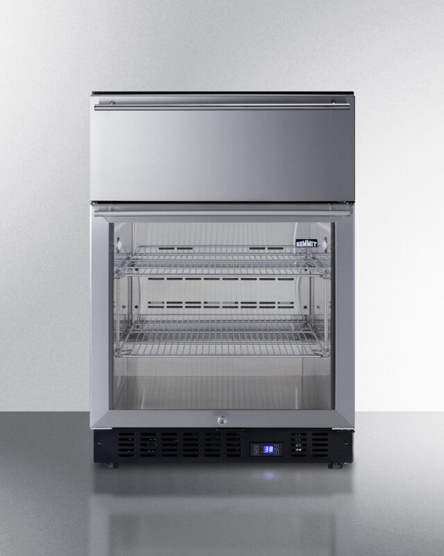 24" Wide Built-in Commercial Beverage Refrigerator With Top Drawer - (SCR615TD)