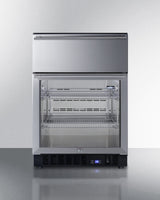 24" Wide Built-in Commercial Beverage Refrigerator With Top Drawer - (SCR615TD)