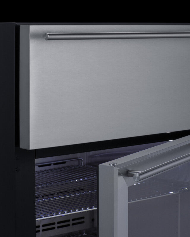 24" Wide Built-in Commercial Beverage Refrigerator With Top Drawer - (SCR615TD)