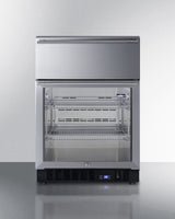 24" Wide Built-in Commercial Beverage Refrigerator With Top Drawer - (SCR615TDCSS)