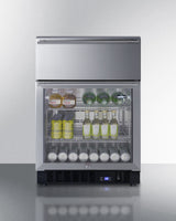 24" Wide Built-in Commercial Beverage Refrigerator With Top Drawer - (SCR615TDCSS)