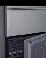 24" Wide Built-in Commercial Beverage Refrigerator With Top Drawer - (SCR615TDCSS)