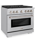 36 in. 5.2 cu. ft. Paramount Dual Fuel Range with 6 Burner Gas Cooktop and Electric Convection Oven - (SDR36) -