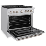36 in. 5.2 cu. ft. Paramount Dual Fuel Range with 6 Burner Gas Cooktop and Electric Convection Oven - (SDR36) -