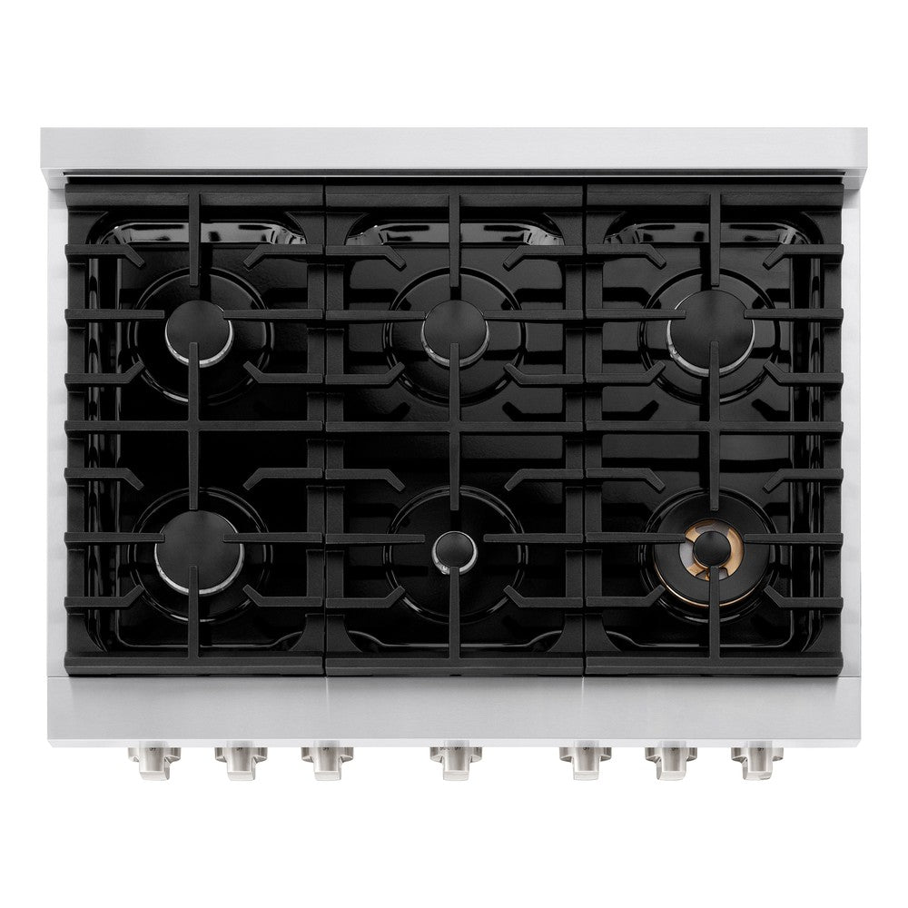 36 in. 5.2 cu. ft. Paramount Dual Fuel Range with 6 Burner Gas Cooktop and Electric Convection Oven - (SDR36) -