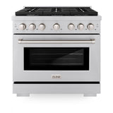36 in. 5.2 cu. ft. Paramount Dual Fuel Range with 6 Burner Gas Cooktop and Electric Convection Oven - (SDR36) -