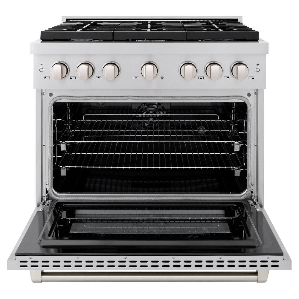 36 in. 5.2 cu. ft. Paramount Dual Fuel Range with 6 Burner Gas Cooktop and Electric Convection Oven - (SDR36) -