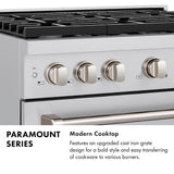 36 in. 5.2 cu. ft. Paramount Dual Fuel Range with 6 Burner Gas Cooktop and Electric Convection Oven - (SDR36) -