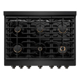 36 in. 5.2 cu. ft. Paramount Dual Fuel Range with Gas Cooktop and Electric Convection Oven - (SDRBBR36) -