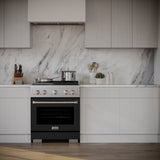 30 in. 4.2 cu. ft. Paramount Dual Fuel Range with 4 Burner Gas Cooktop and Electric Convection Oven - (SDRBLM30) -