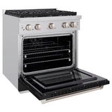 30 in. 4.2 cu. ft. Paramount Dual Fuel Range with 4 Burner Gas Cooktop and Electric Convection Oven - (SDRBLM30) -