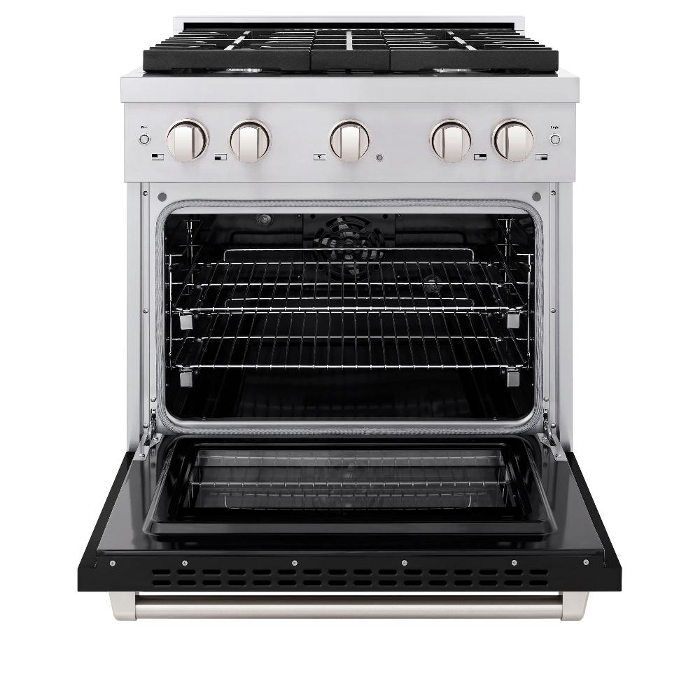 30 in. 4.2 cu. ft. Paramount Dual Fuel Range with 4 Burner Gas Cooktop and Electric Convection Oven - (SDRBLM30) -