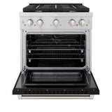 30 in. 4.2 cu. ft. Paramount Dual Fuel Range with 4 Burner Gas Cooktop and Electric Convection Oven - (SDRBLM30) -