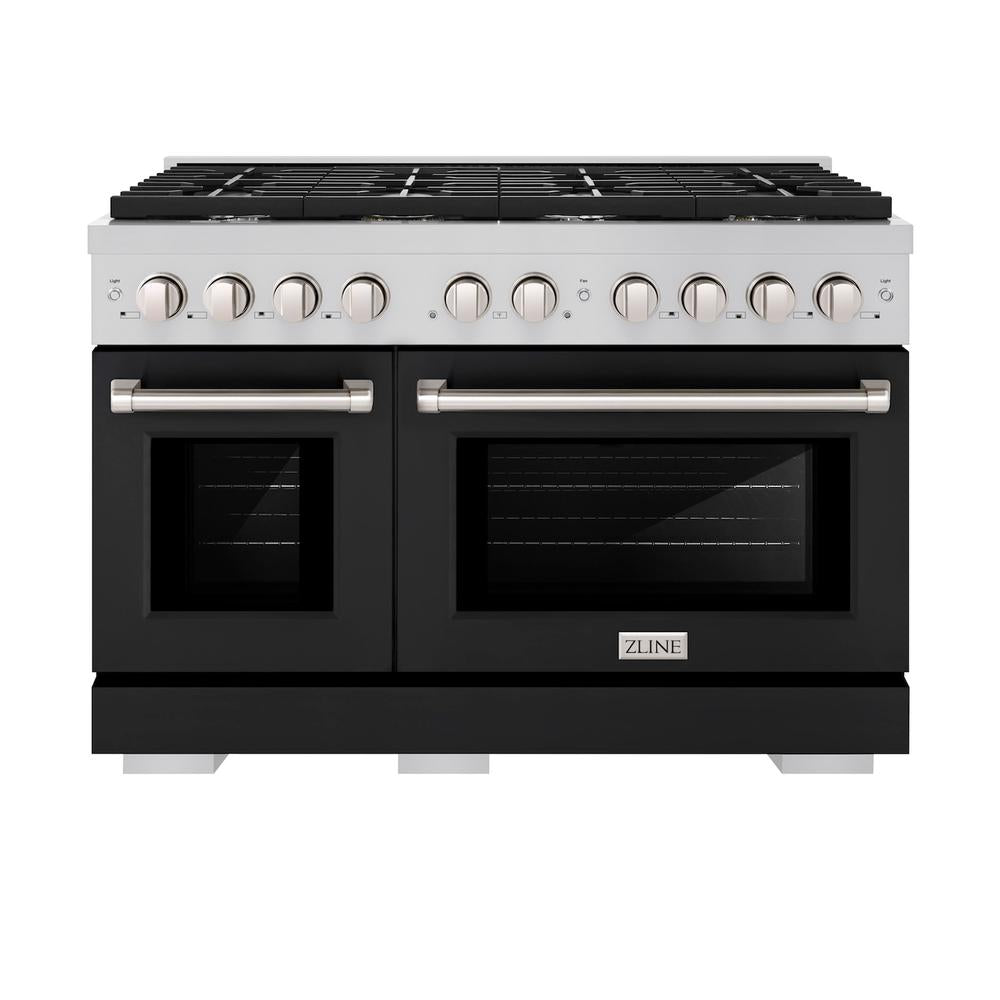 48 in. 6.7 cu. ft. Paramount Double Oven Dual Fuel Range with 8 Burner Gas Cooktop - (SDRBLM48) -