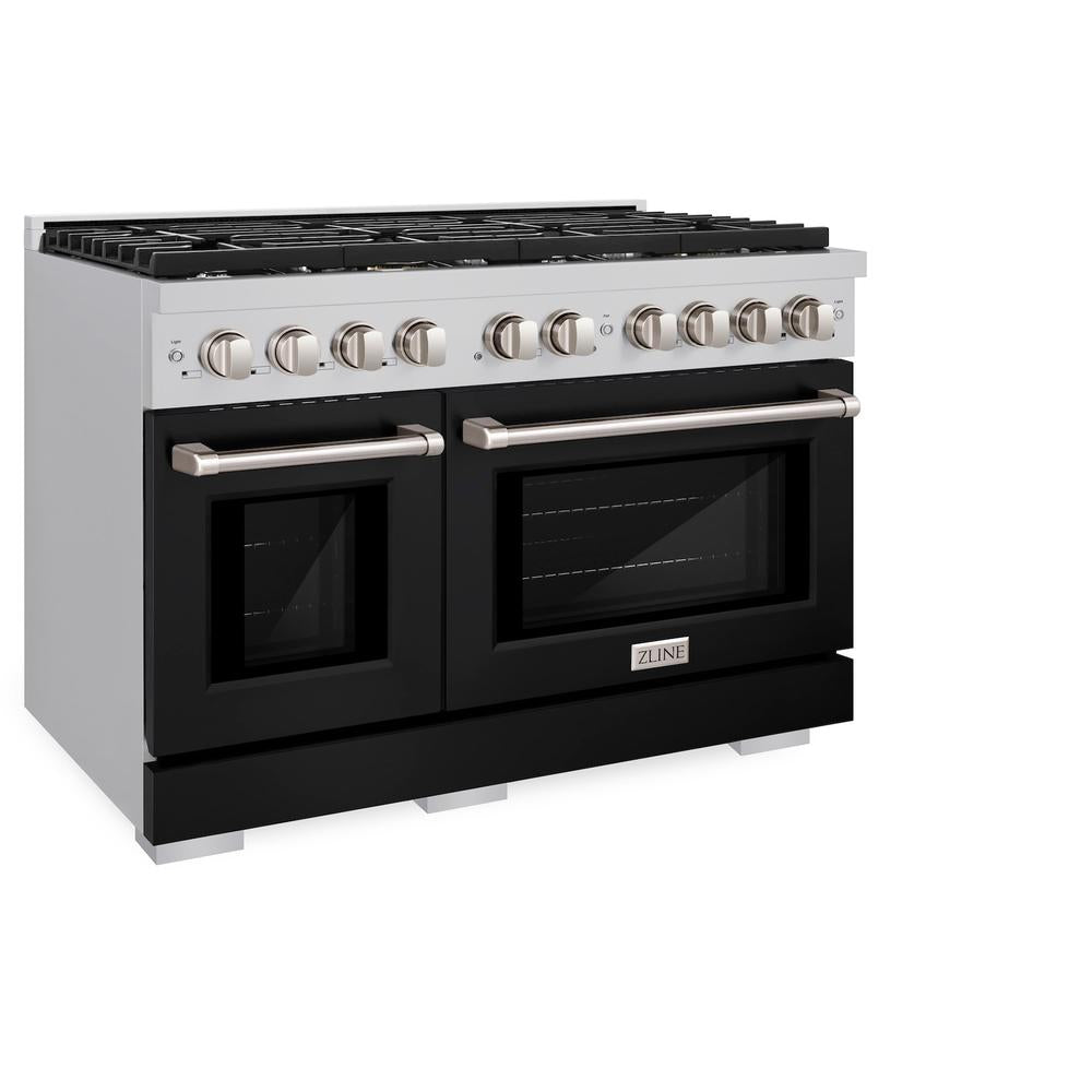 48 in. 6.7 cu. ft. Paramount Double Oven Dual Fuel Range with 8 Burner Gas Cooktop - (SDRBLM48) -