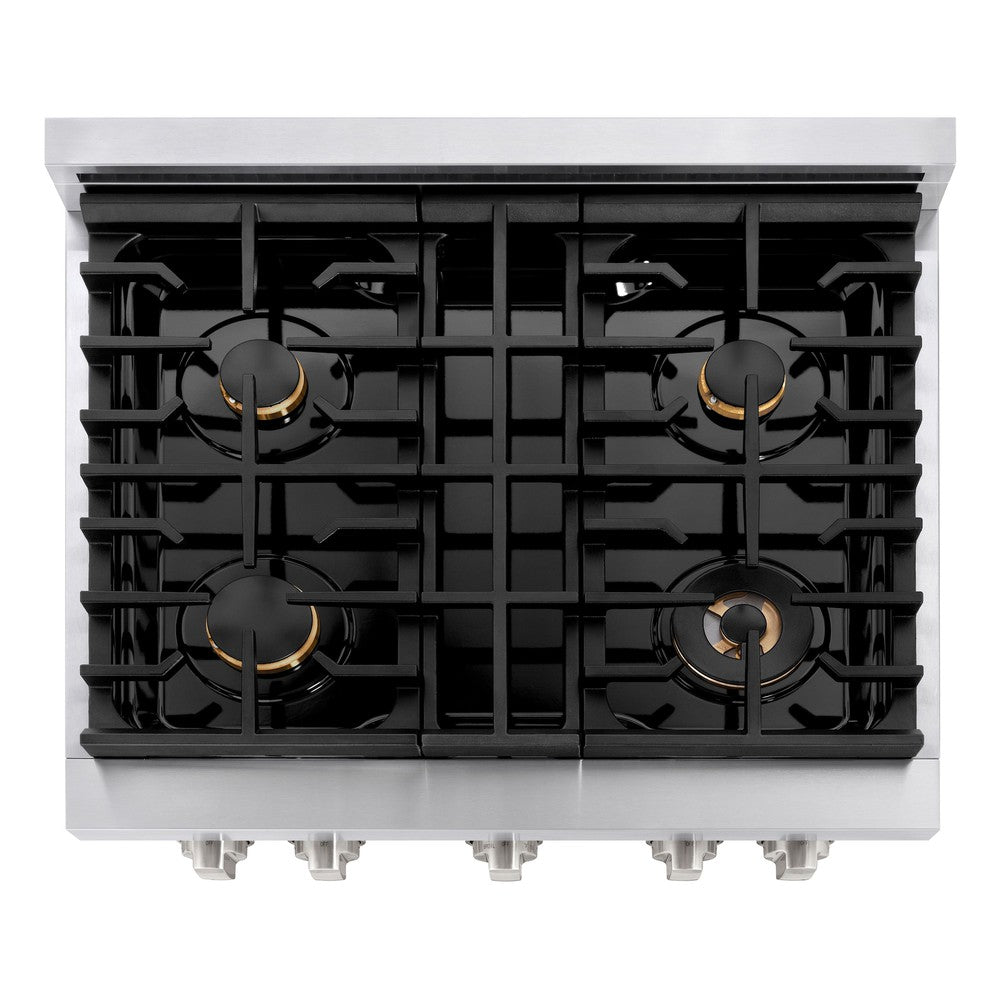 30 in. 4.2 cu. ft. Paramount Dual Fuel Range with Gas Cooktop and Electric Convection Oven - (SDRBR30) -