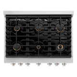 36 in. 5.2 cu. ft. Paramount Dual Fuel Range with Gas Cooktop and Electric Convection Oven - (SDRBR36) -