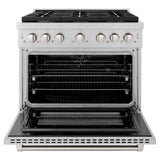 36 in. 5.2 cu. ft. Paramount Dual Fuel Range with Gas Cooktop and Electric Convection Oven - (SDRBR36) -