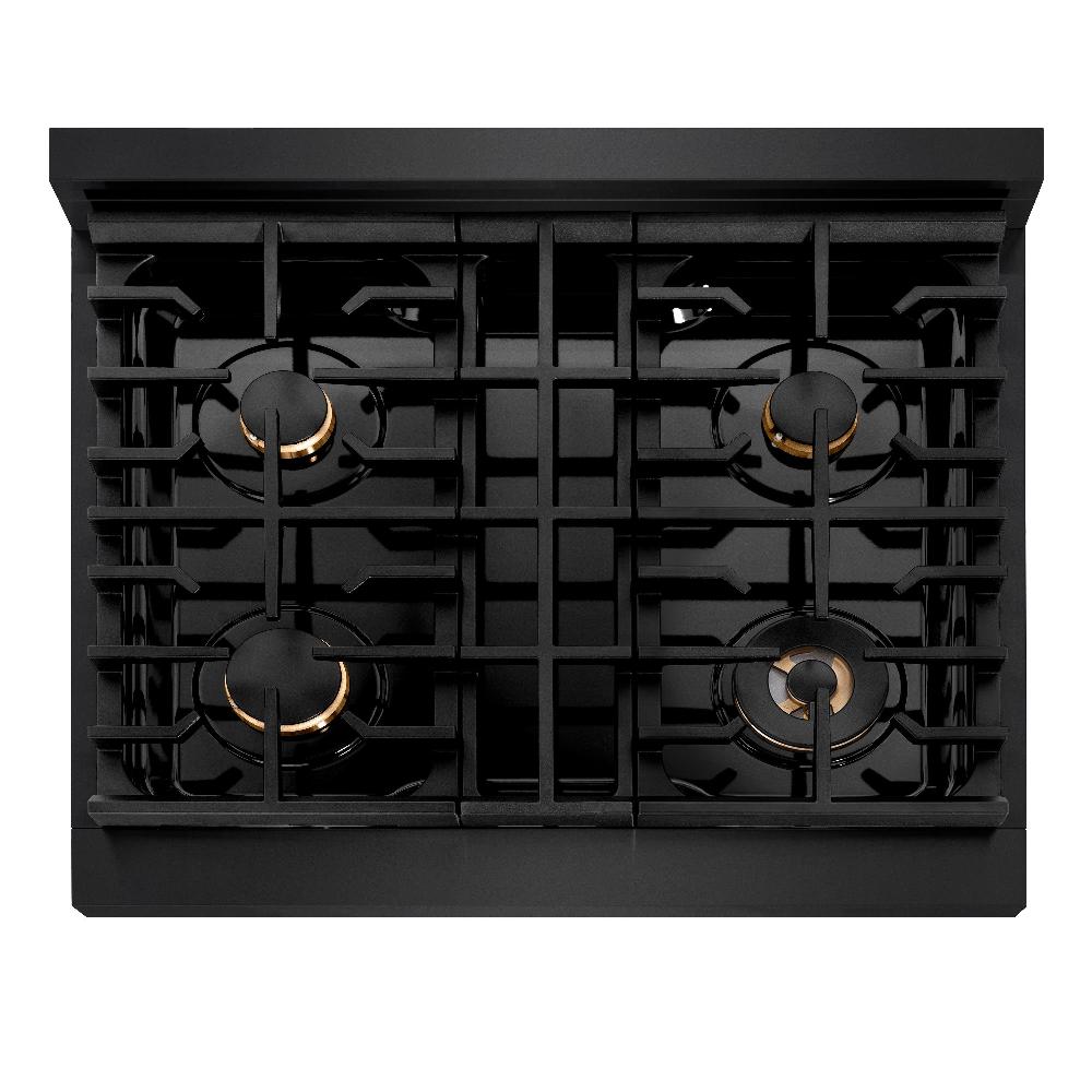 Autograph Edition 30 in. 4.2 cu. ft. Paramount Dual Fuel Range with 4 Burner Gas Cooktop and Electric Convection Oven - (SDRBZ30CB) -