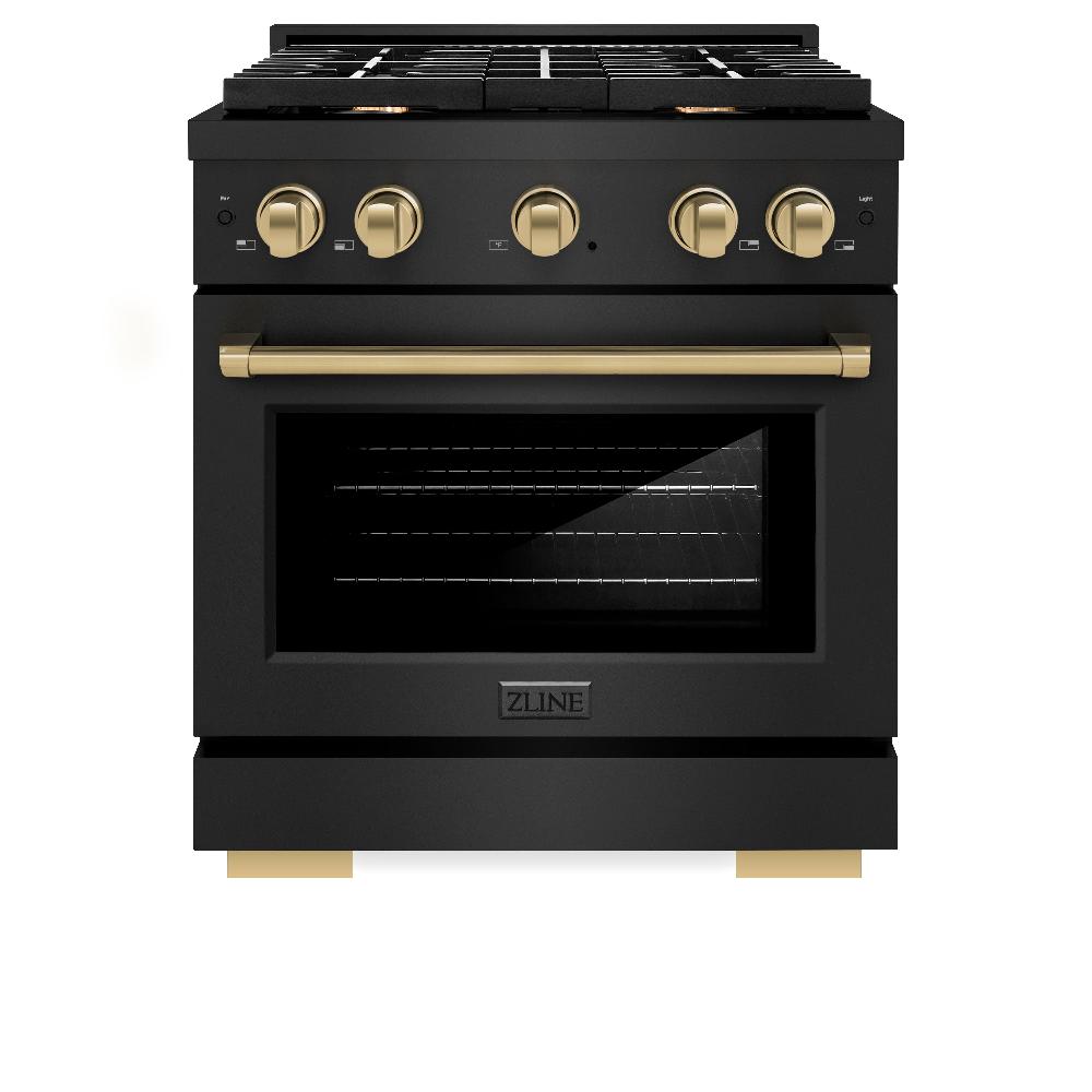 Autograph Edition 30 in. 4.2 cu. ft. Paramount Dual Fuel Range with 4 Burner Gas Cooktop and Electric Convection Oven - (SDRBZ30CB) -