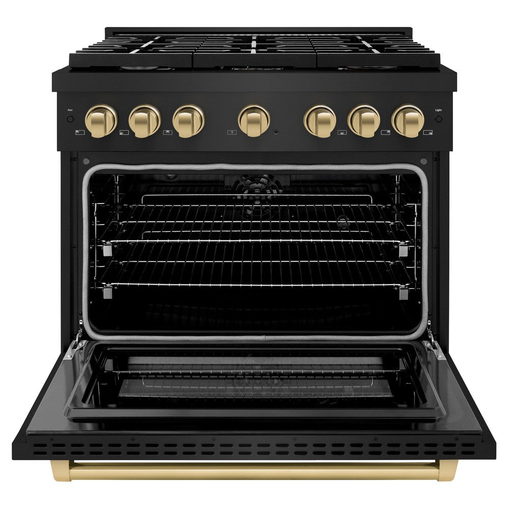 Autograph Edition 36 in. 5.2 cu. ft. Paramount Dual Fuel Range with 6 Burner Gas Cooktop and Electric Convection Oven - (SDRBZ36CB) -