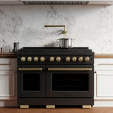 Autograph Edition 48 in. 6.7 cu. ft. Paramount Double Oven Dual Fuel Range with 8 Burner Gas Cooktop - (SDRBZ48CB) -