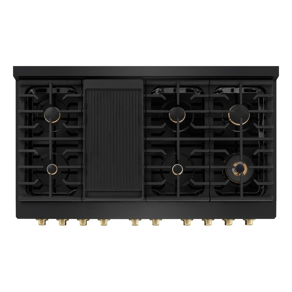 Autograph Edition 48 in. 6.7 cu. ft. Paramount Double Oven Dual Fuel Range with 8 Burner Gas Cooktop - (SDRBZ48CB) -