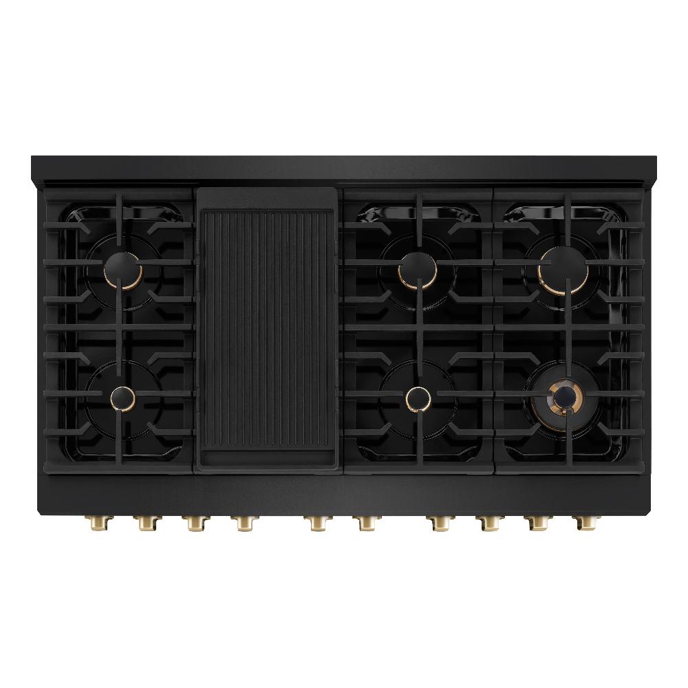 Autograph Edition 48 in. 6.7 cu. ft. Paramount Double Oven Dual Fuel Range with 8 Burner Gas Cooktop - (SDRBZ48G) -