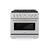 36 in. 5.2 cu. ft. Paramount Dual Fuel Range with 6 Burner Gas Cooktop and Electric Convection Oven - (SDRS36) -