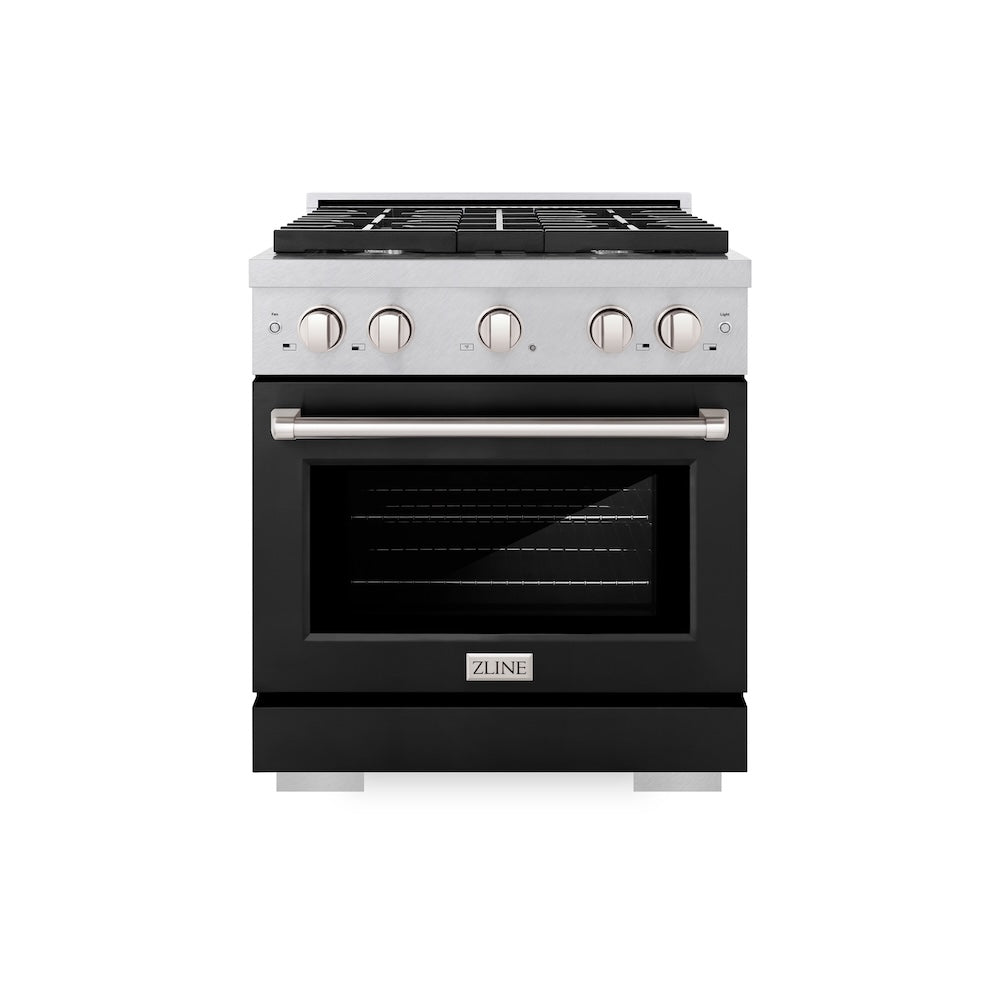 30 in. 4.2 cu. ft. Paramount Dual Fuel Range with 4 Burner Gas Cooktop and Electric Convection Oven - (SDRSBLM30) -