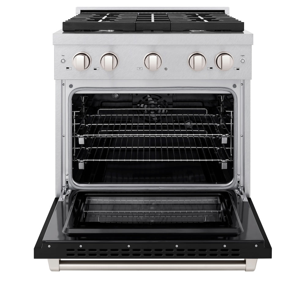 30 in. 4.2 cu. ft. Paramount Dual Fuel Range with 4 Burner Gas Cooktop and Electric Convection Oven - (SDRSBLM30) -