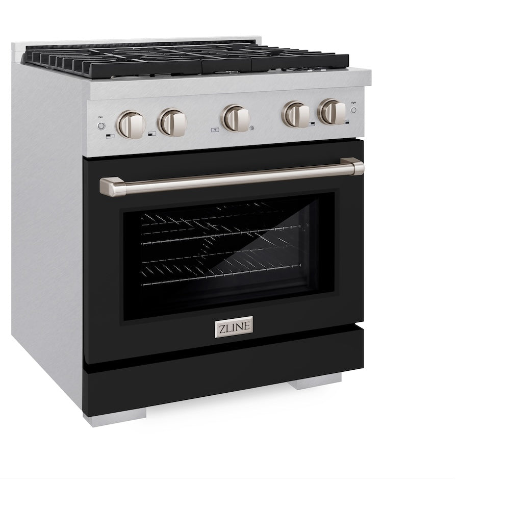 30 in. 4.2 cu. ft. Paramount Dual Fuel Range with 4 Burner Gas Cooktop and Electric Convection Oven - (SDRSBLM30) -