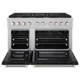 48 in. 6.7 cu. ft. Paramount Double Oven Dual Fuel Range with 8 Burner Gas Cooktop - (SDRSBLM48) -