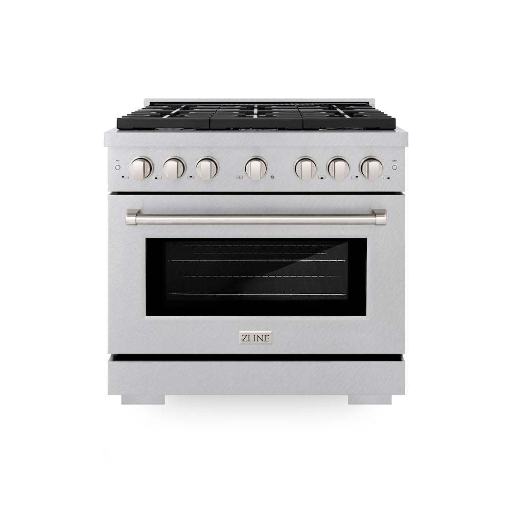 36 in. 5.2 cu. ft. Paramount Dual Fuel Range with Gas Cooktop and Electric Convection Oven - (SDRSBR36) -