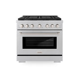 36 in. 5.2 cu. ft. Paramount Dual Fuel Range with Gas Cooktop and Electric Convection Oven - (SDRSBR36) -