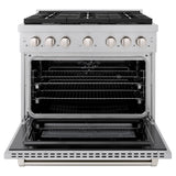 36 in. 5.2 cu. ft. Paramount Dual Fuel Range with Gas Cooktop and Electric Convection Oven - (SDRSBR36) -